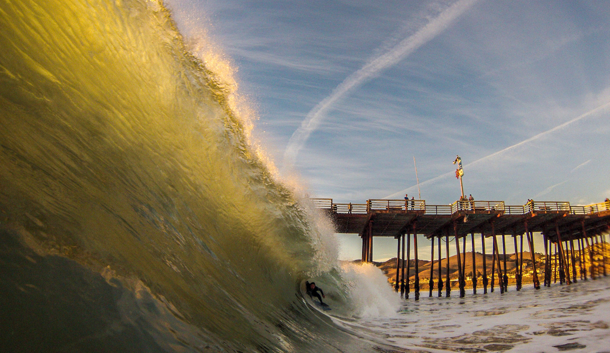 Bodyboarder in the pit. Photo: <a href=\"https://www.colinrothphoto.com\">Colin Roth</a>
