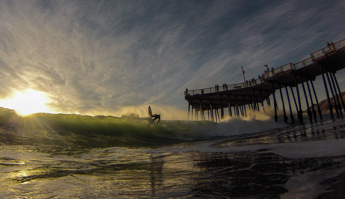 Light offshore breezes and cloud textured skies made for fun conditions. Photo: <a href=\"https://www.colinrothphoto.com\">Colin Roth</a>