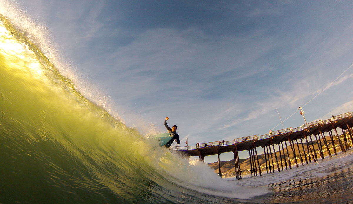 Central Coast ripper James Pilkington takes advantage of the good fortune. Photo: <a href=\"https://www.colinrothphoto.com\">Colin Roth</a>