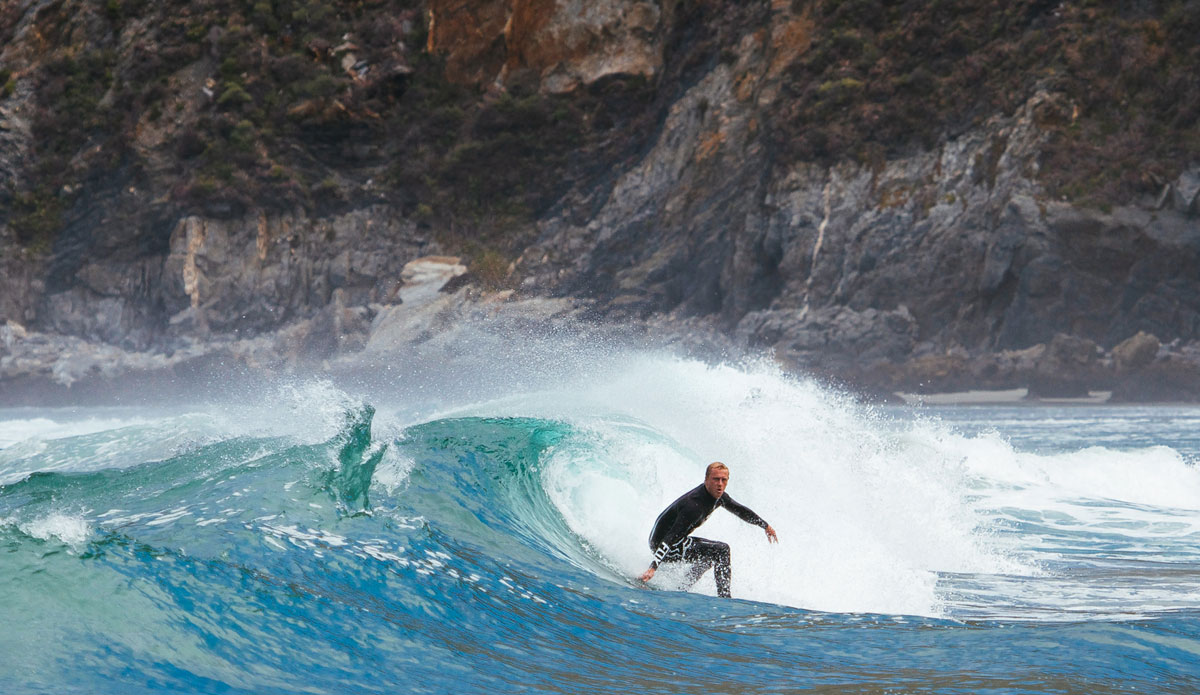 Had the pleasure of meeting up with the Fox Surf crew while they were touring
The west coast. Here’s Chippa Wilson setting up for a ramp in Big Sur. Photo: <a href=\"https://www.colinnearman.com\">Colin Nearman</a>