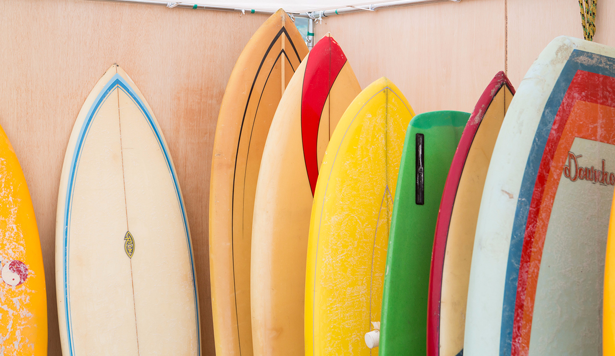 Boards of all different shapes, colors, and sizes. Photo: Kenny Hurtado