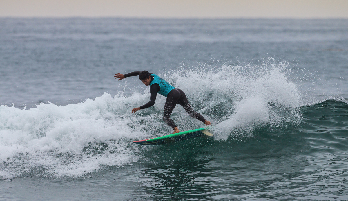 Sam Orozco showing the judges some flare at his home break. Photo: Miah Klein