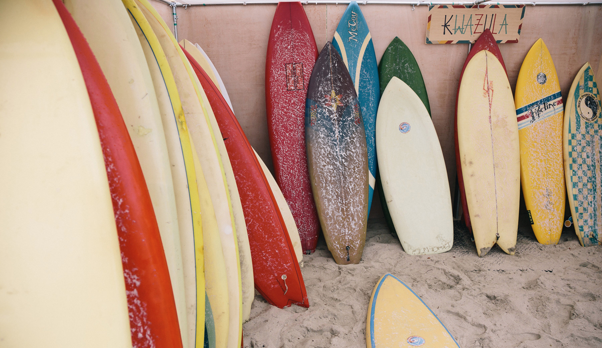 One of the greatest selection of classic thrusters, twinnies, and single fins with all different colors, shapes, and sizes. Photo: Miah Klein