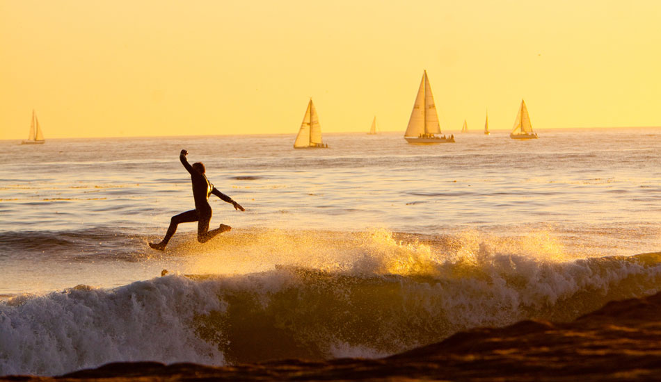 Wednesday night is the sailboat races in Santa Cruz.  I\'m not sure what that has to do with this photo, except it adds some flare to Wes Levicki\'s running man. Photo:<a href=\"https://www.ryancraigphotography.com\" target=_blank>Ryan Craig</a>