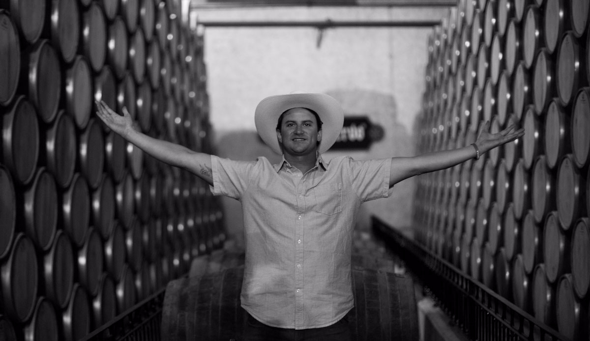 Alex Gray had a blast on our tour and is making it very apparent what his favorite room of the distillery is here. Photo: Soens