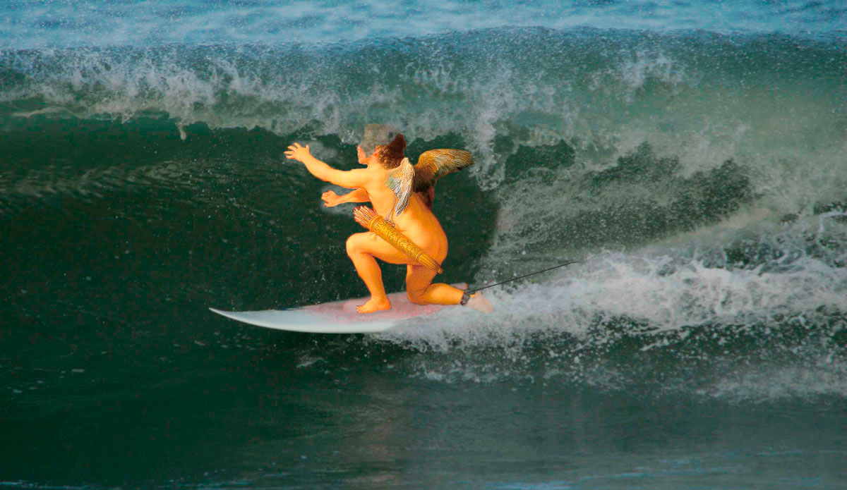 Little cupids can find all sorts of little barrels. 