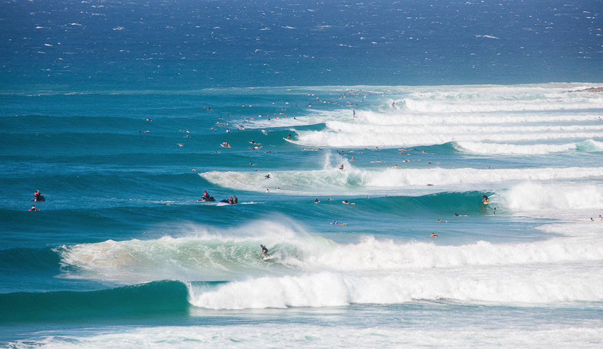 The crowd was endless, just like the waves.