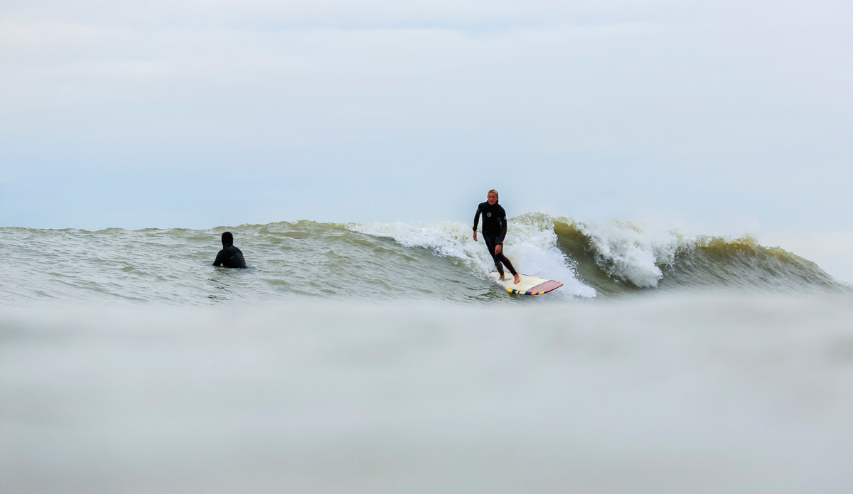  Bjorn Haeckjis is a very talented and creative dude. He has many aspirations for his life. He loves to bodysurf, ride waves with his short board and of course his peculiar custom made longboards as you can see. Photo: Damian Davila