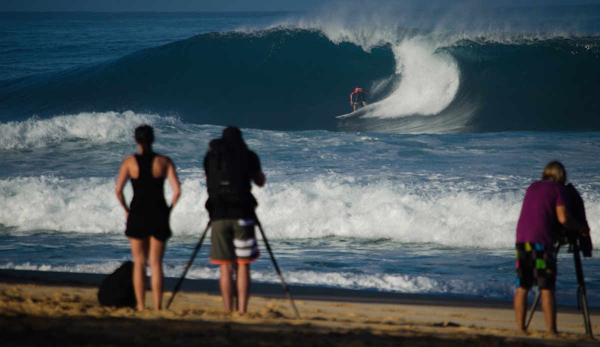 Reef Mcintosh, winning the final heat of the Pipe trials. Photo: <a href=\"https://danlemaitrephoto.com/\"> Dan Lemaitre</a>