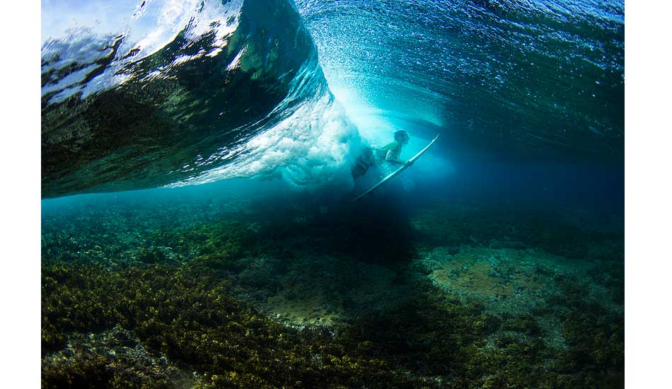 This is Joan Cervello from Spain who was here at Cloudbreak on a surf trip with his friends. Believe it or not, I took this with my eyes closed because I didn\'t have goggles and I wear contact lenses. Photo: <a href=\"https://www.davenilsenphotography.com/\">Dave Nilsen</a>