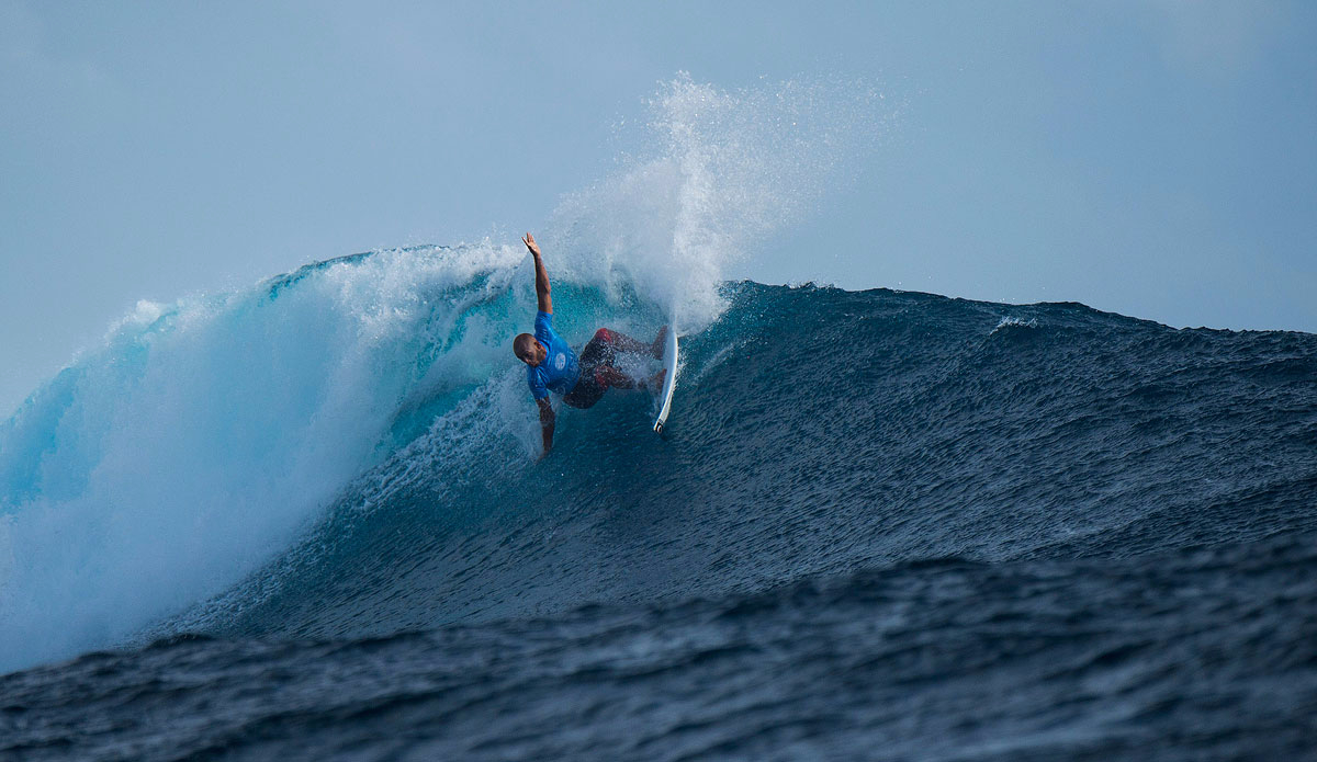 Jadson Andre of Brasil (pictured) winning his Round 1 heat at the Fiji Pro at Cloudbreak on Friday June 12, 2015.
 Photo: <a href=\"https://www.worldsurfleague.com/\">WSL/<a href=\"https://instagram.com/kirstinscholtz/\">Kirstin Scholtz</a>
