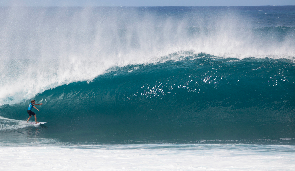 Kai Otton racing through the tube. Photo: Shannon Marie Quirk @shannonreporting