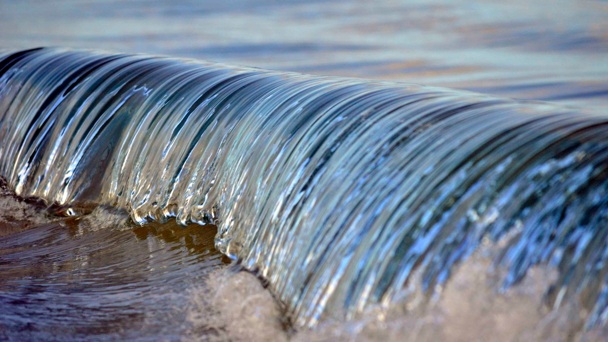 The gentle movement of a two inch wave rolling over. Photo: <a href=\"https://debmwaveart.webs.com/\">Deb Morris</a>