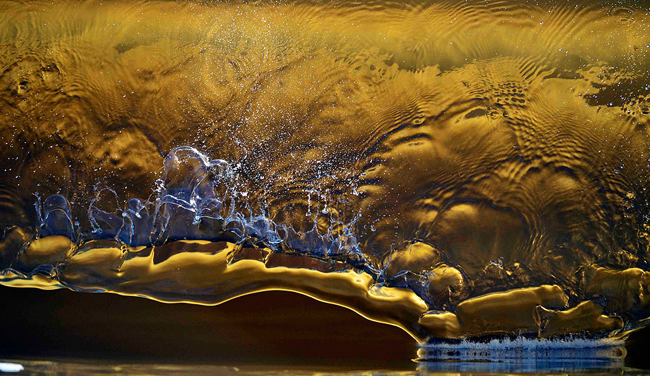 Flood waters and the morning sun beaming through this 15cm wall made for some dramatic results. Photo: <a href=\"https://www.debmwaveart.webs.com/\" target=_blank>Deb Morris</a>.