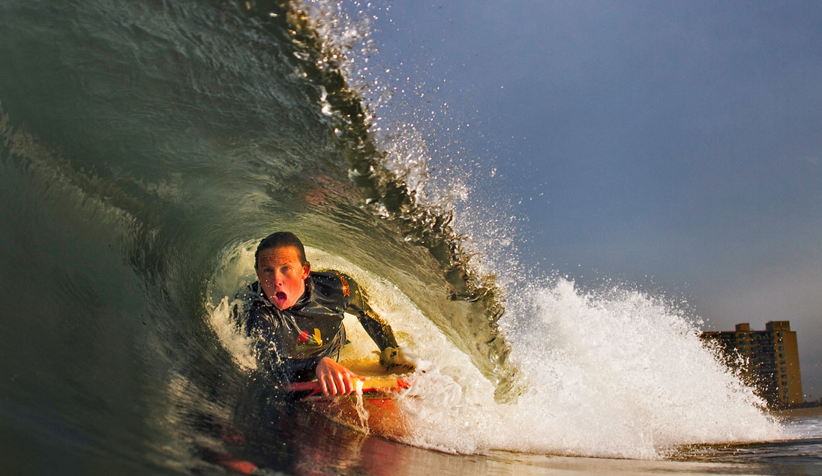 This summer offered a lot of really fun swell.  Golden hour with some friends found some little hollow ones. Photo: <a href=\"https://www.hunterdenicolaphoto.com/\"> Hunter Denicola</a>