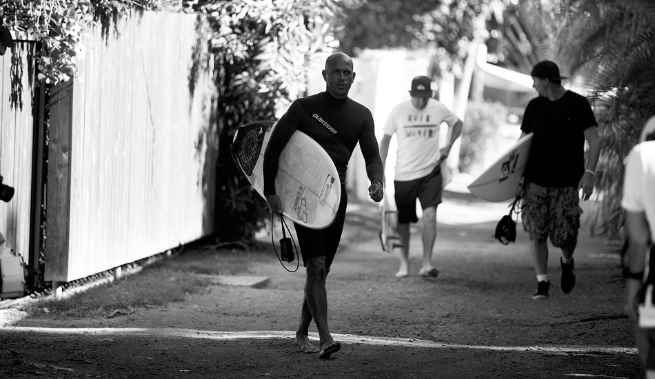 Kelly Slater, focused on his heat. Photo: <a href=\"https://mattdunbar.com.au\">Matt Dunbar</a>