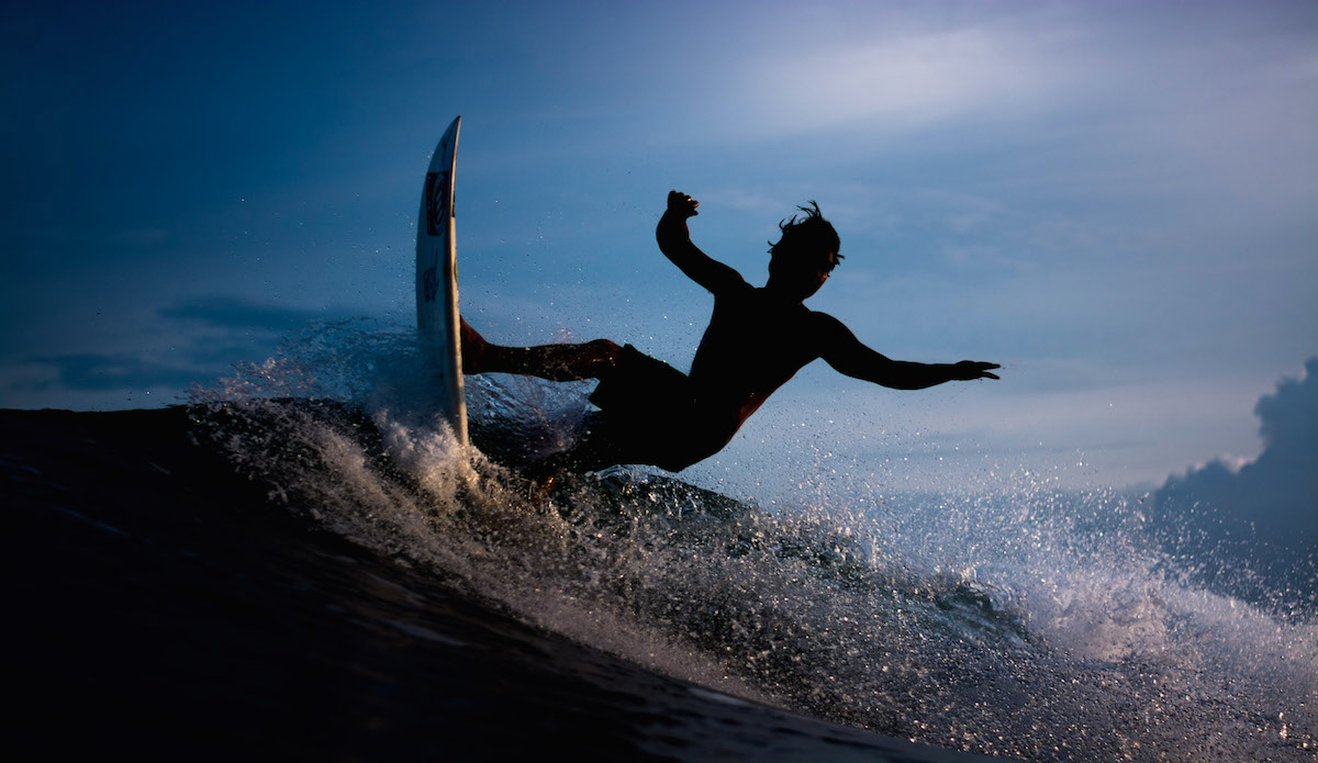 Danny Jones going vert during a fun evening session.