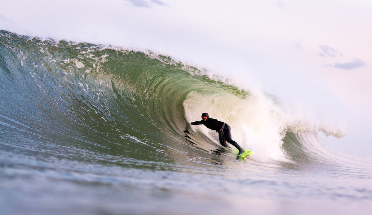 Mike Gleason quickly getting under the lip of a keg right before the sun went down, In mid April.