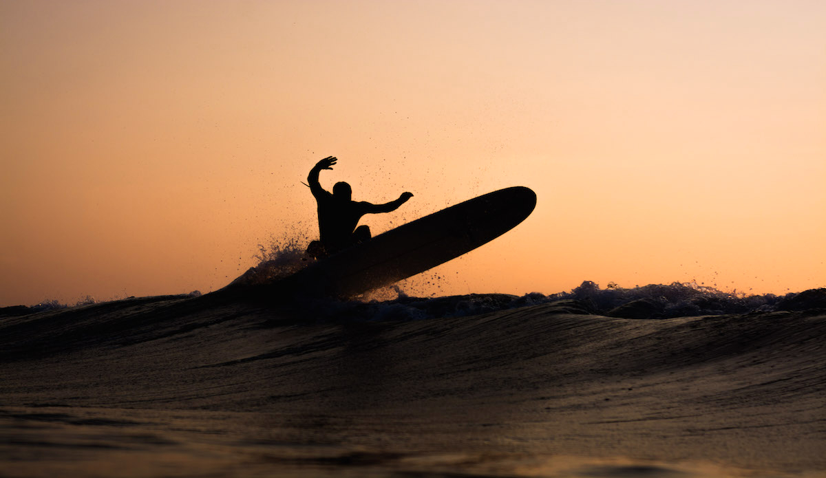 Kevin Dewald coming off the top during a fun sunset session in July.