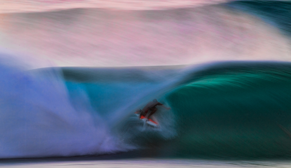 Bruce after sunset at the Bonzai Pipeline. Image: <a href=\"https://www.jrkenworthy.com/\" target=\"_blank\">Kenworthy</a>