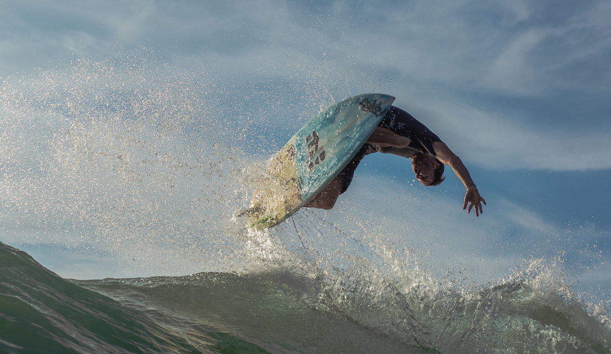 2 of 3 Photographer Dave Sieczkiewicz getting up close and personal with Jeffrey\'s backside rotation.