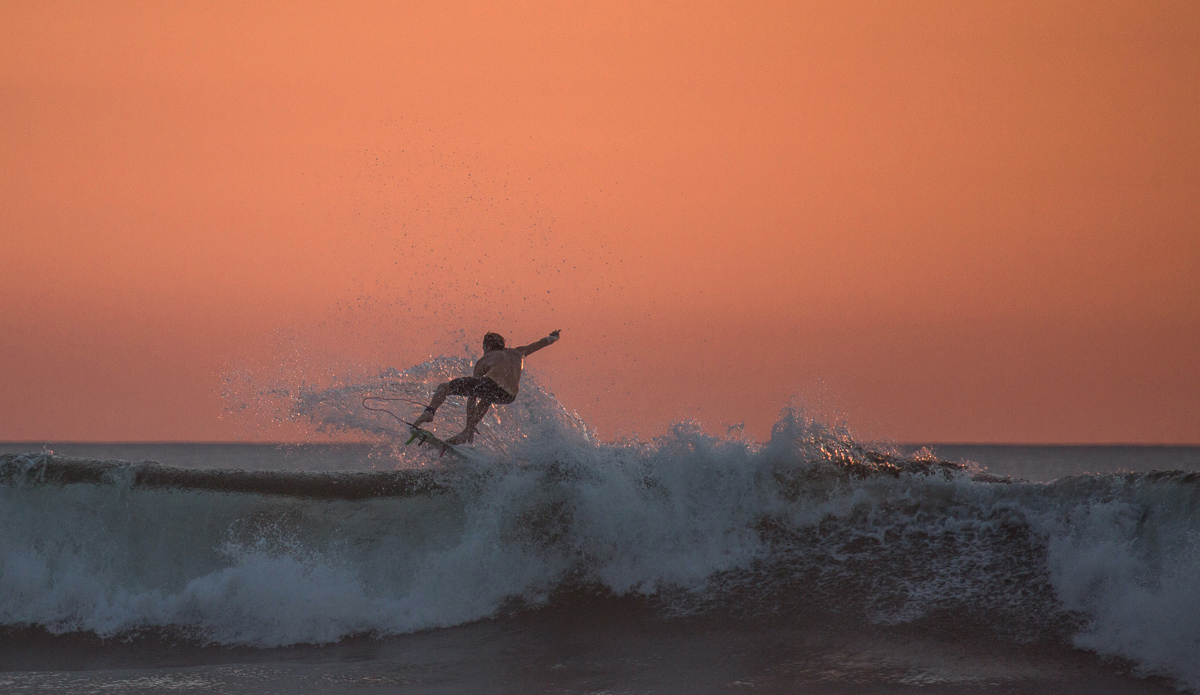 Jeffrey Myers spins out over another picture perfect sunset.