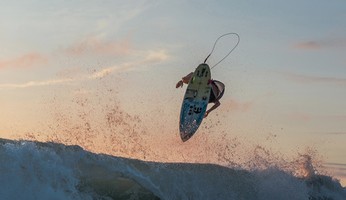 The punchy beach breaks of Ecuador provide skatepark-like ramps even during the most lackluster of swell events, Jeffrey Myers jumps a crest. 