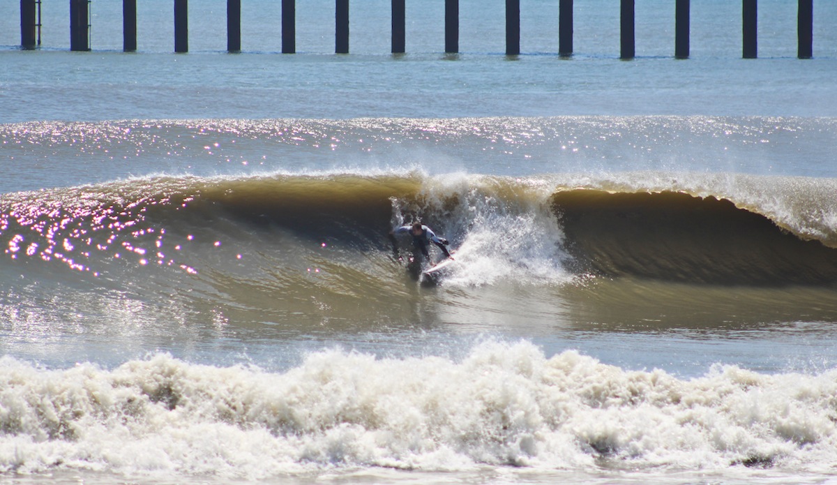 One of the best backhand tube riders out of Virginia Beach, Steven Owens. Photo: <a href=\"https://jettylife.com/\">John Streit.</a>