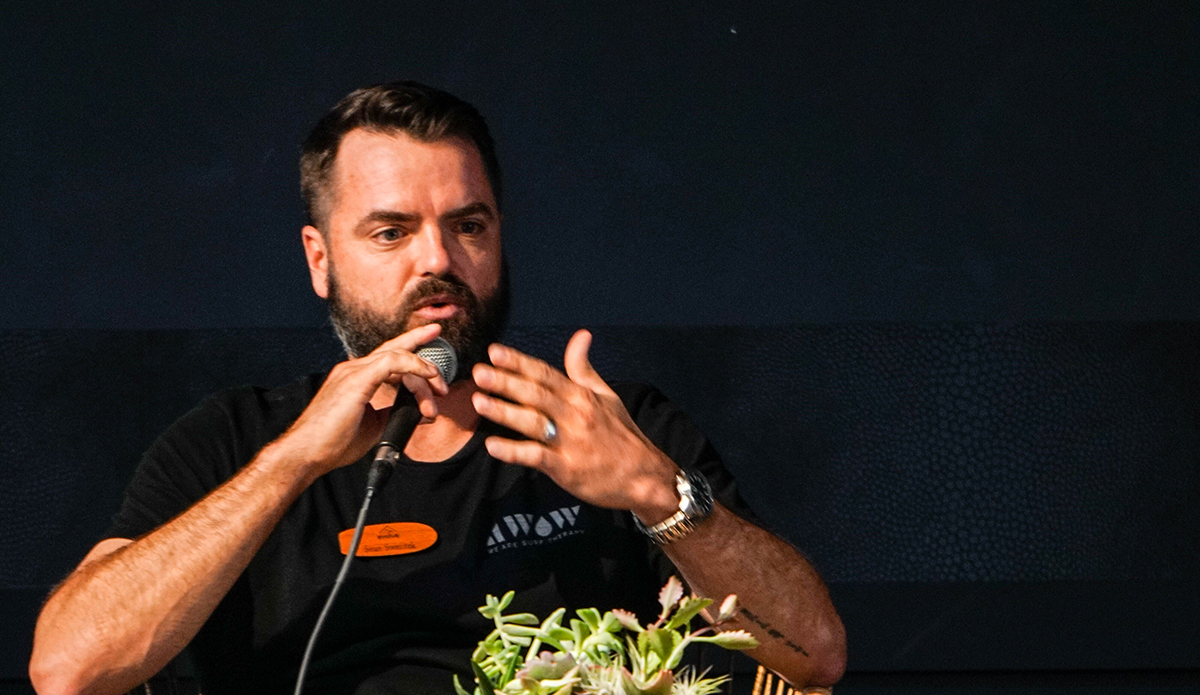 A Walk on Water\'s Sean Swentek speaking on the process of building a successful nonprofit.
Photo: Aika Lau 