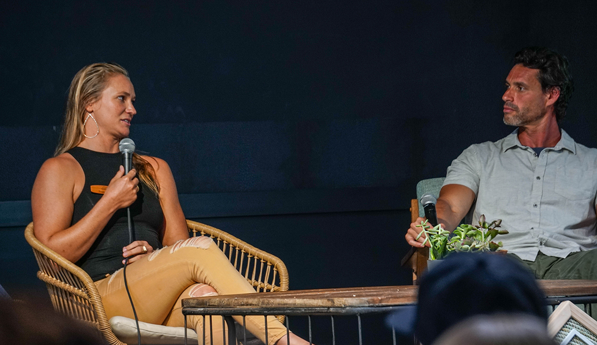 Paige Alms and panel host Eric Goodman
Photo: Aika Lau 