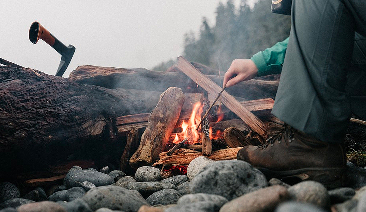 Camping chores. Photo: Ian Duncan
