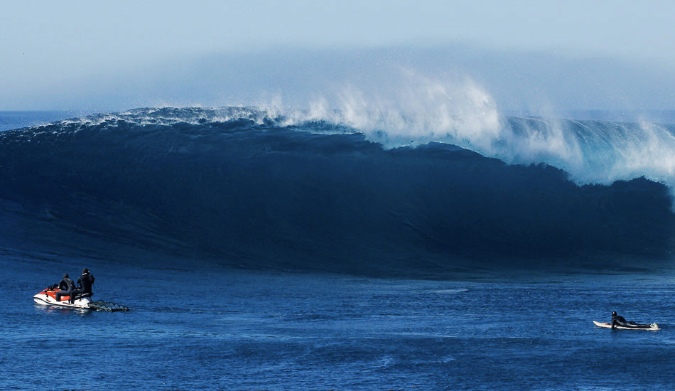 First day. The swell wasn\'t quite there yet, but we were the only boat out, plus one Jet ski. Sunny, glassy, amazing waves and a bunch of friends having a blast. What a memorable day. Photo: Claudia Boily