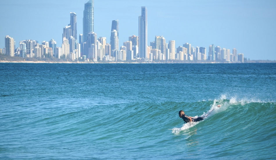 Taking off on a playful one. Burleigh Heads, Gold Coast, QLD. Photo: <a href=\"https://danlemaitrephoto.com\">Daniel R. Lemaitre</a>
