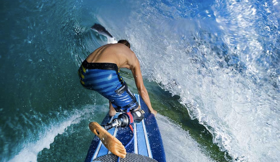 This is a shot I have envisioned in my head for a while, and only possible to shoot today with the invention of the GoPro. Shot at a beach break near my home. The board broke on this wave, but the vision made it worthwhile. Shot with the GoPro Hero 3+ and a Gripstick Pro Mount. Photo: <a href=\"https://www.mikecoots.com\">Mike Coots</a>