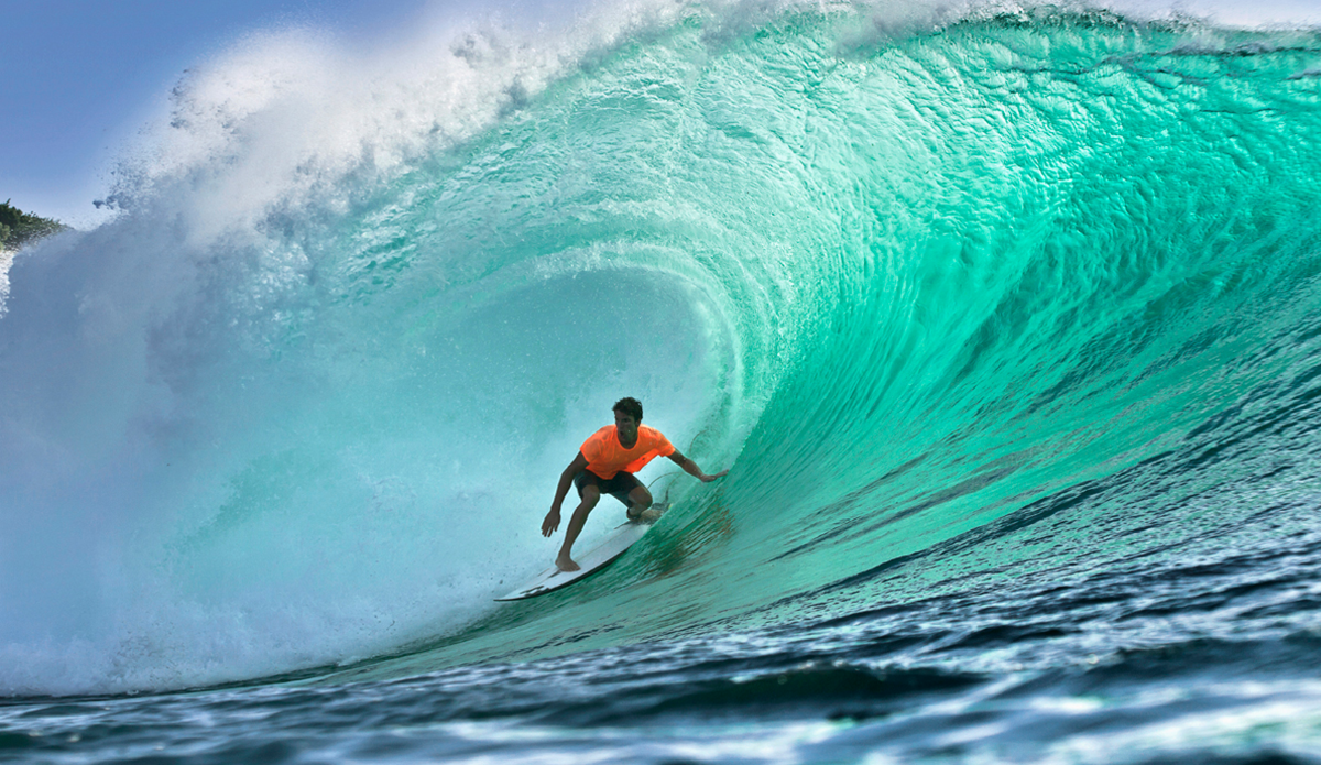 Reubyn Ash at Padang Padang on one of the biggest swells of the year.