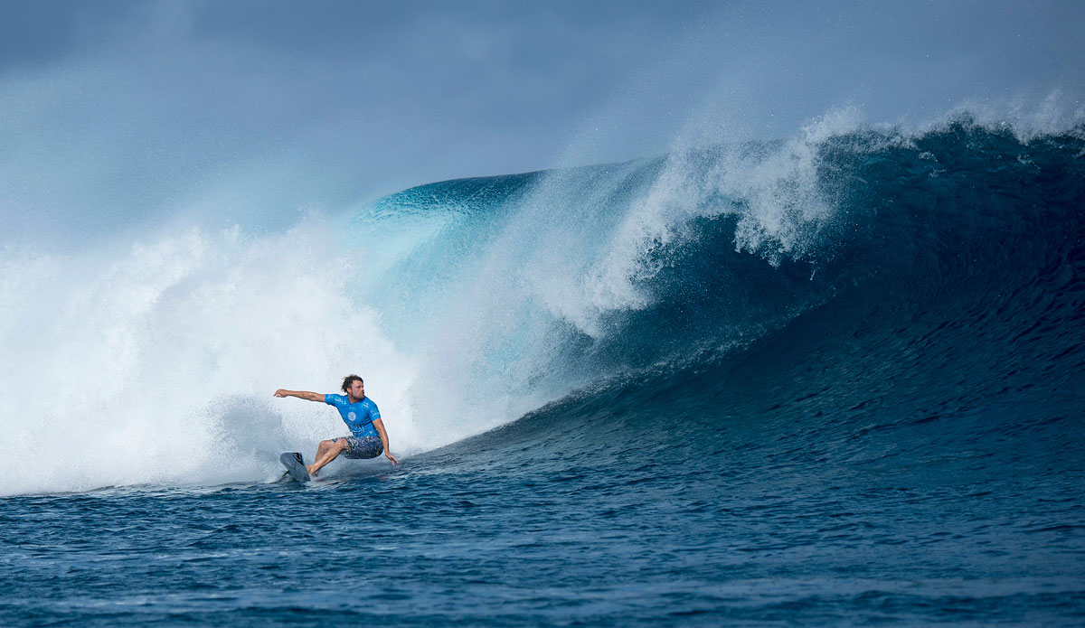 Dane Reynolds of Ventura, California, USA (pictured) winning his Round 2 heat at the Fiji Pro at Cloudbreak on Saturday June 13, 2015. Photo: <a href=\"https://www.worldsurfleague.com/\">WSL/<a href=\"https://instagram.com/kirstinscholtz/\">Kirstin Scholtz</a>