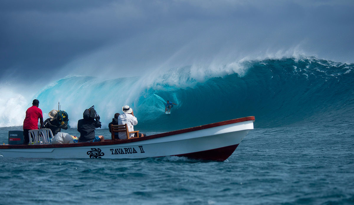  Joel Parkinson of Coolangatta, Gold Coast Australia rides a Perfect 10 during Round 4 of the Fiji Pro at Cloudbreak on Monday June 15, 2015. Parkinson won the heat and has advanced into the Quarterfinals. Photo: <a href=\"https://www.worldsurfleague.com/\">WSL/<a href=\"https://instagram.com/kirstinscholtz/\">Kirstin Scholtz</a>