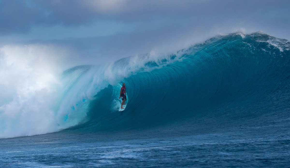 Owen Wright of South Coast, NSW, Australia (pictured) produced a flawless performance during Round 5 of the Fiji Pro, scoring a Perfect 20.00 (out of a possible 20.00) for a pair of Perfect 10 point rides at Cloudbreak on Monday June 15, 2015. Wright advanced into the Quarterfinals. Photo: <a href=\"https://www.worldsurfleague.com/\">WSL/<a href=\"https://instagram.com/kirstinscholtz/\">Kirstin Scholtz</a>