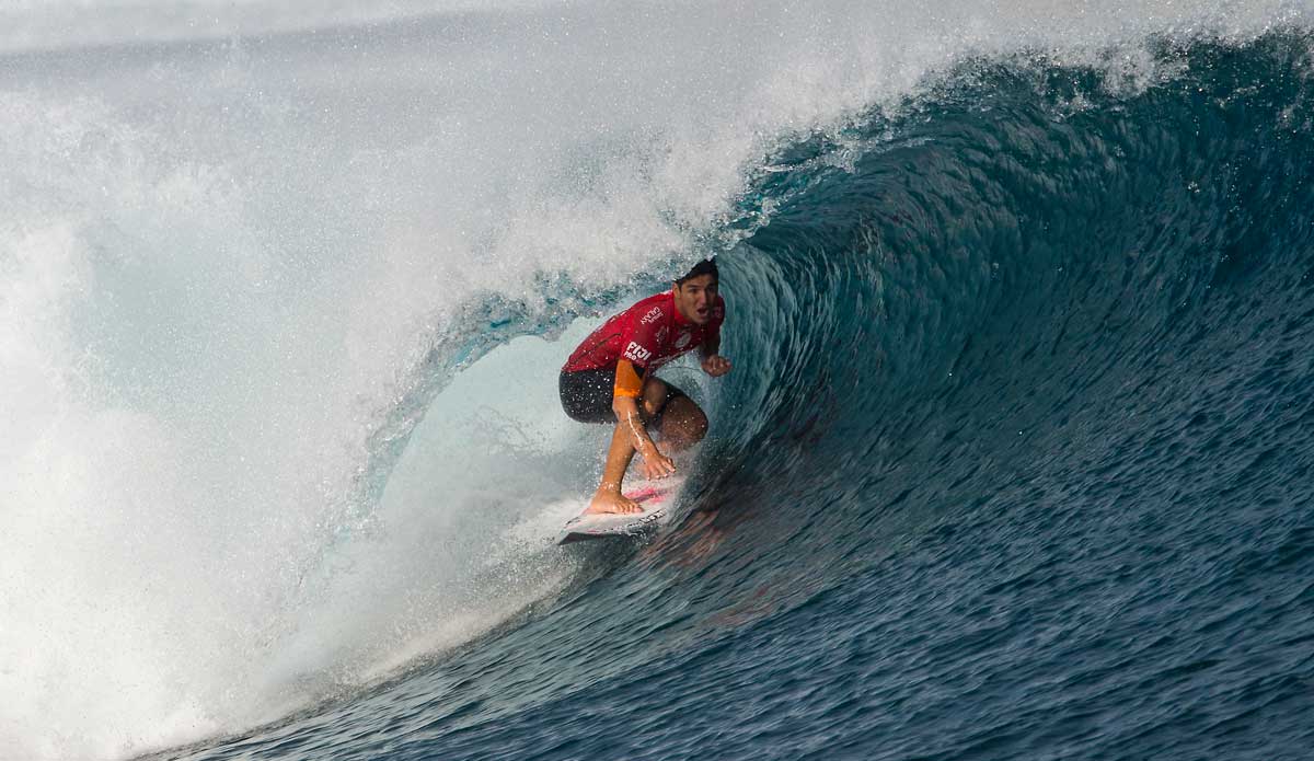 Medina winning his Semifinal where he defeated Kolohe Andino (USA), Fiji Pro 2014. Photo: <a href=\"https://www.aspworldtour.com/\">ASP | Robertson</a>