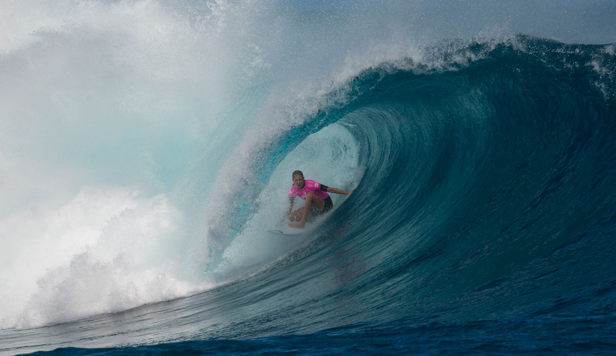 Stephanie Gilmore, casual inside a smoker. Photo: <a href=\"https://www.aspworldtour.com/\">ASP</a>