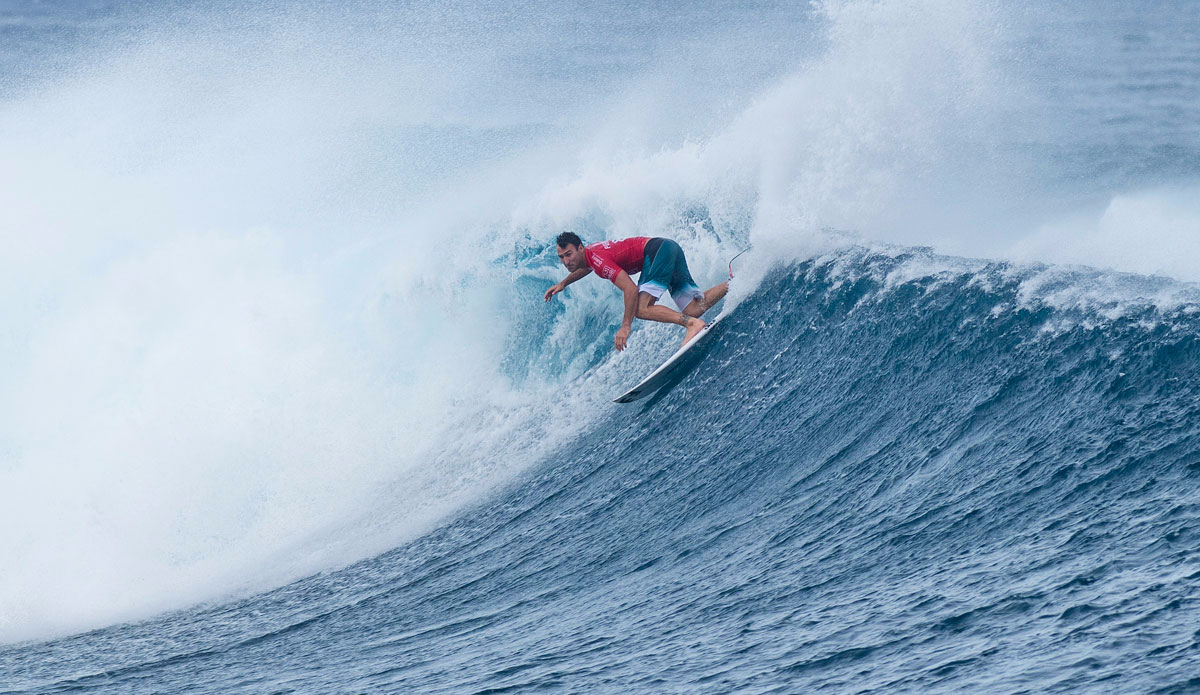  Joel Parkinson of the Gold Coast (pictured) winning his Round 2 with a near perfect 9.27 (out of a possible ten) at the Fiji Pro, at Cloudbreak on Sunday June 14, 2015. Photo: <a href=\"https://www.worldsurfleague.com/\">WSL/Robertson</a>