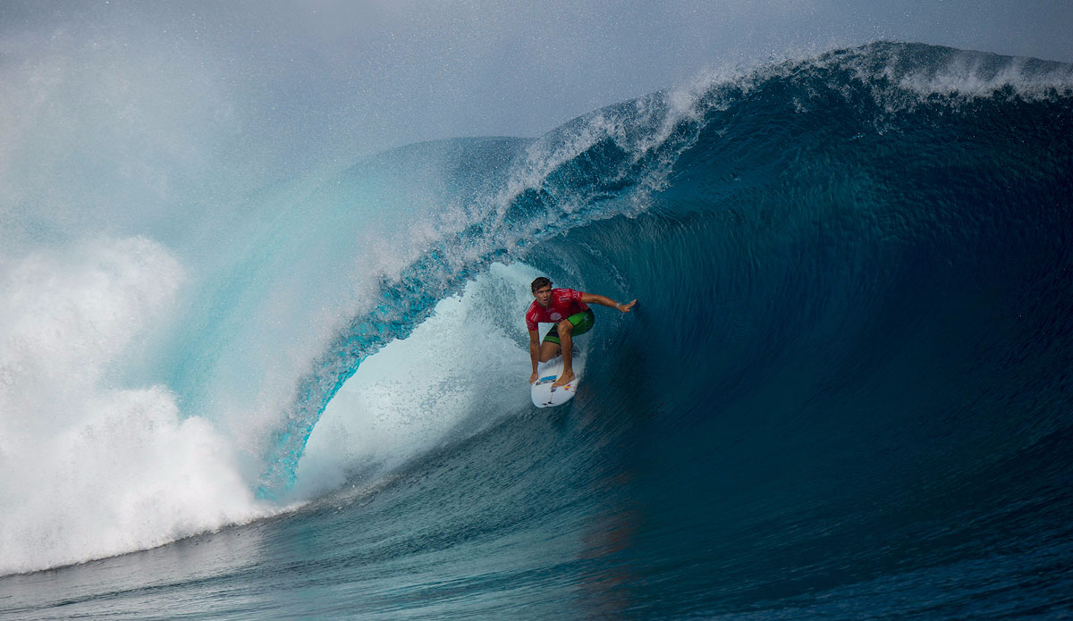 Julian Wilson of Coolum, Sunshine Coast, Australia (pictured) placed runner up at the Fiji Pro when he was defeated in the Final at Cloudbreak on Tuesday June 16, 2015. Photo: <a href=\"https://www.worldsurfleague.com/\">WSL/<a href=\"https://instagram.com/kirstinscholtz/\">Kirstin Scholtz</a>