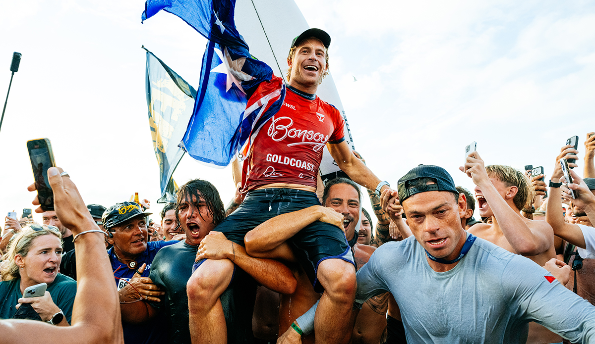 Can you believe Ewing hadn\'t won a CT event since Bells in 2023? He was due. Photo: Beatriz Ryder//WSL