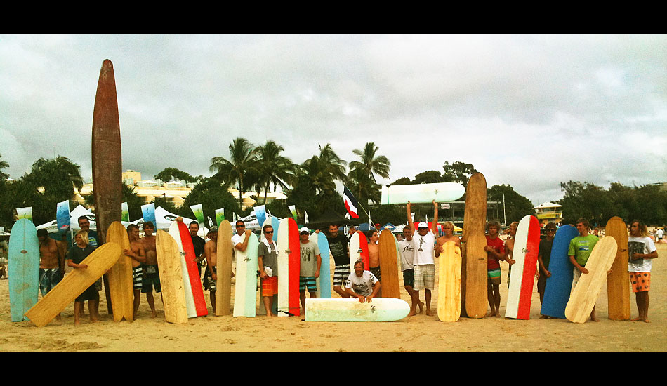 This is the fins-free crew getting ready for the first ever professional finless contest.