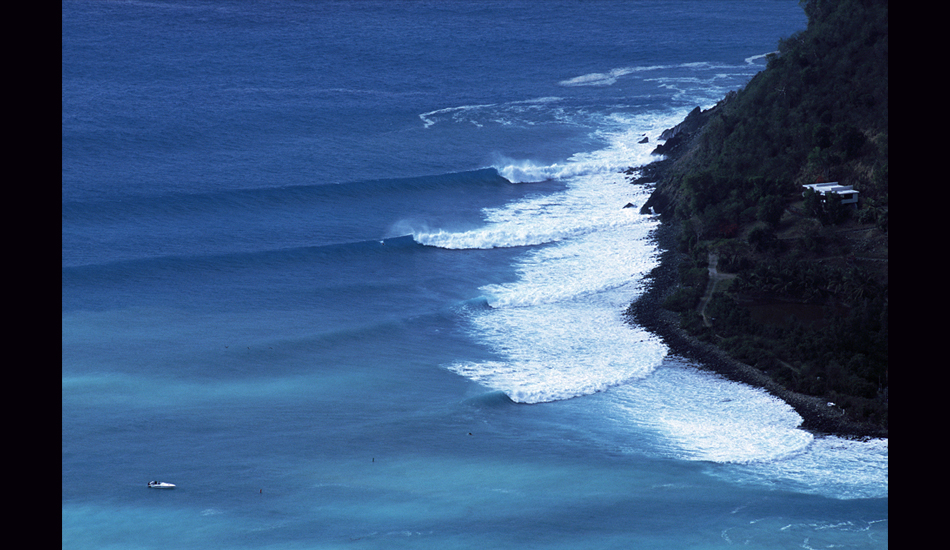 March 2003 - One boat.  Two surfers.  Three pelicans.  Caribbean surfing bliss. Image: <a href=\"https://stevefitzpatrick.com/\" target=\"_blank\">Fitzpatrick</a>  