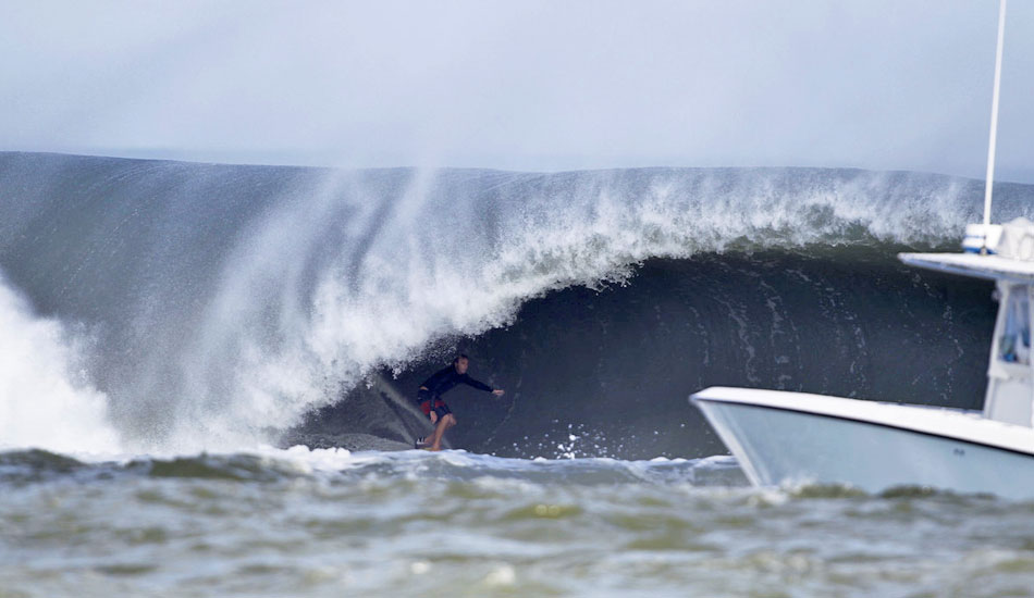 Pete Mendia, pulling into one of the heaviest waves Florida has to offer. Photo: Mike Jones/<a href=\"https://azhiaziam.mybigcommerce.com/\" target=_blank>Azhiaziam</a>