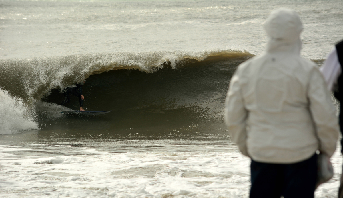 Tom Sherf, Hurricane Joaquin. Hurricane Joaquin certainly didn’t deliver the goods we were all hoping for in NJ. I took a trip down to Cape May with a few buddies and, for the most part, we got skunked.  However, Tom Sherf found a few fun sections to play hide and seek. Thomas Larney