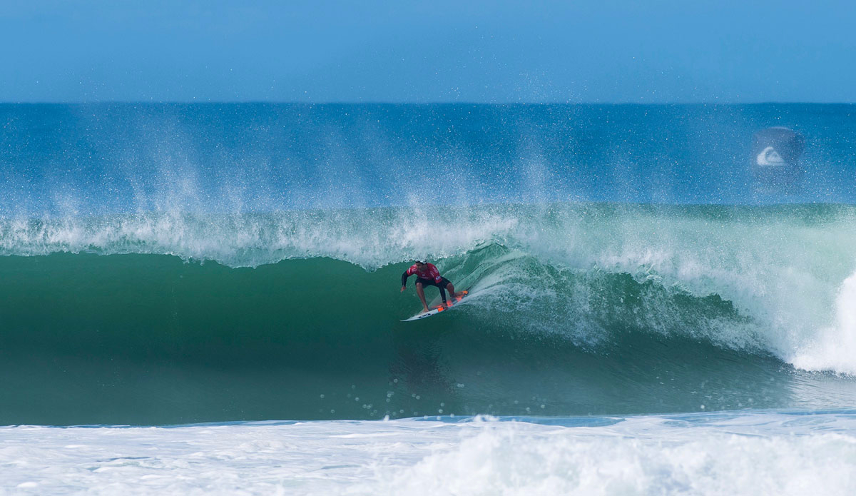 Adriano De Souza at the Quiksilver Pro France. Photo: <a href=\"https://www.worldsurfleague.com/\">WSL</a>/<a href=\"https://instagram.com/kirstinscholtz/\">Kirstin Scholtz</a>