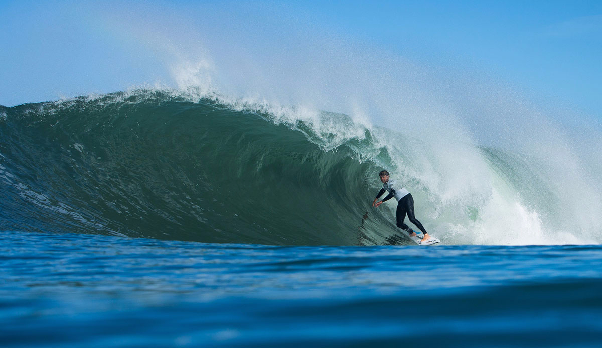 Dane Reynolds of the USA (pictured) winning his Round 1 heat at the Quiksilver Pro France. Photo: <a href=\"https://www.worldsurfleague.com/\">WSL</a>/<a href=\"https://instagram.com/damien_poullenot/\">Damien Poullenot</a>