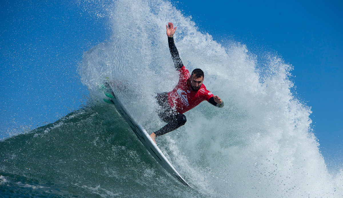 Joel Parkinson of Australia eliminated in Round 2 at the Quiksilver Pro France. Photo: <a href=\"https://www.worldsurfleague.com/\">WSL</a>/<a href=\"https://instagram.com/damien_poullenot/\">Damien Poullenot</a>